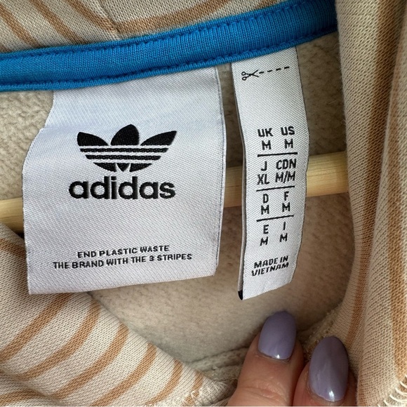 Adidas Originals Graphic Hoodie Tan & Cream Pattern - Picture 7 of 8